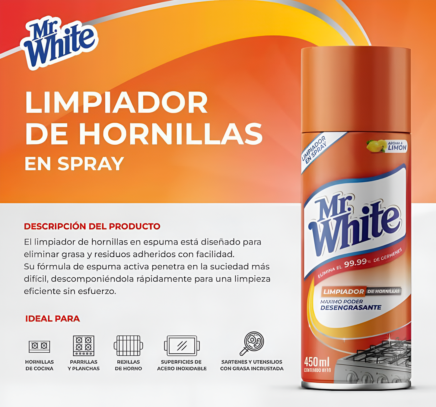 LIMPIADOR QUITA GRASA - Mr White®
