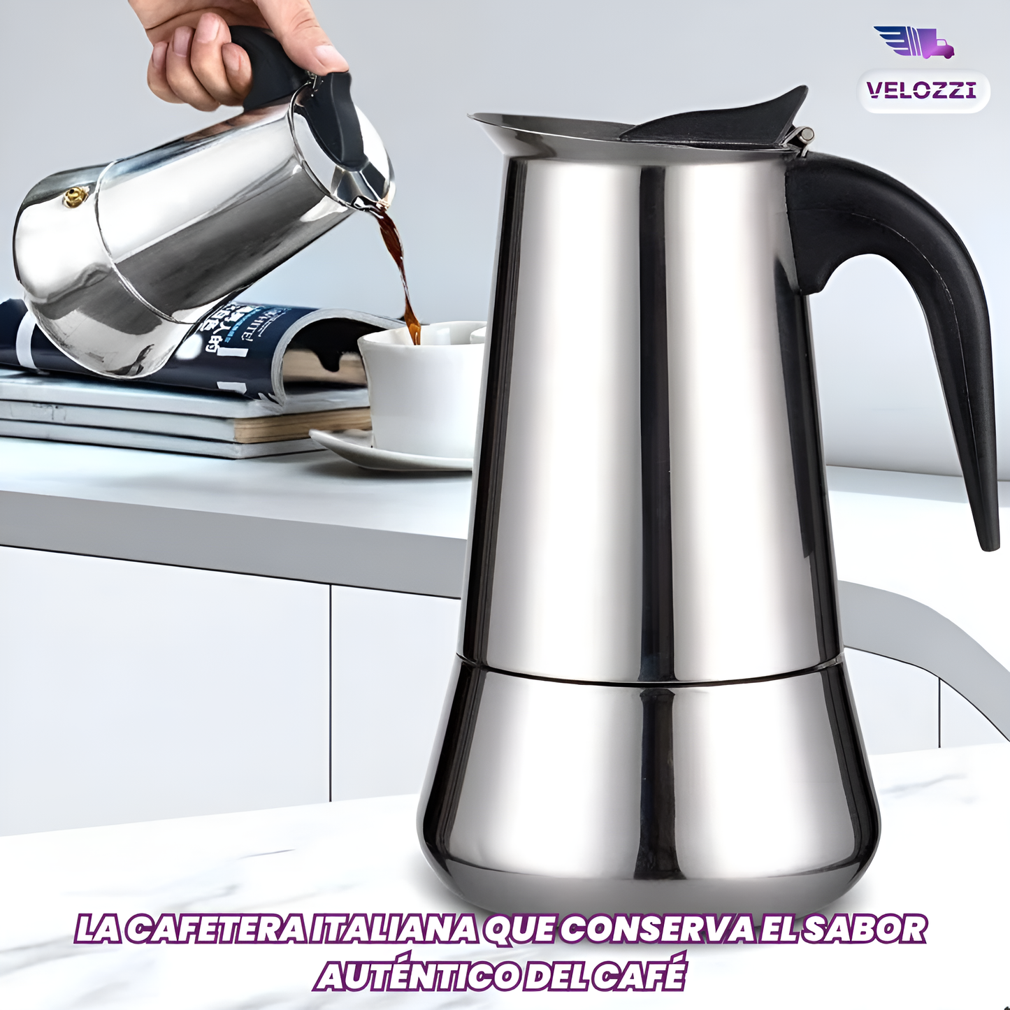 Cafetera Italiana de Acero Inoxidable - Caffenza®