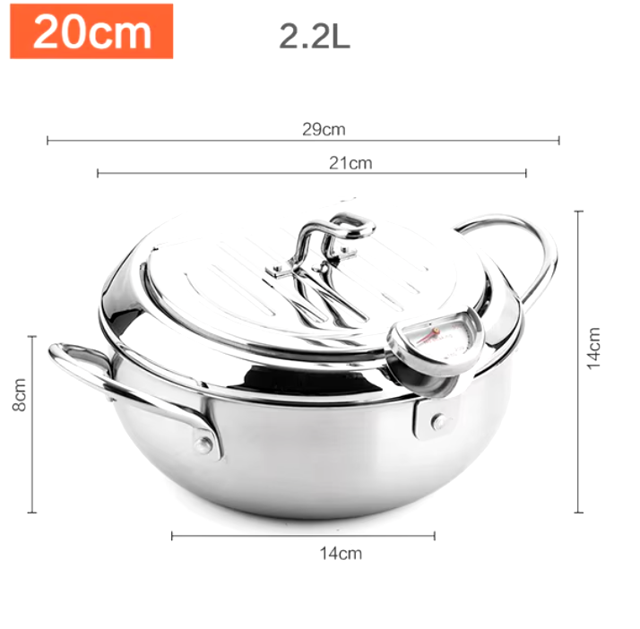 Olla Freidora de acero inoxidable con termómetro