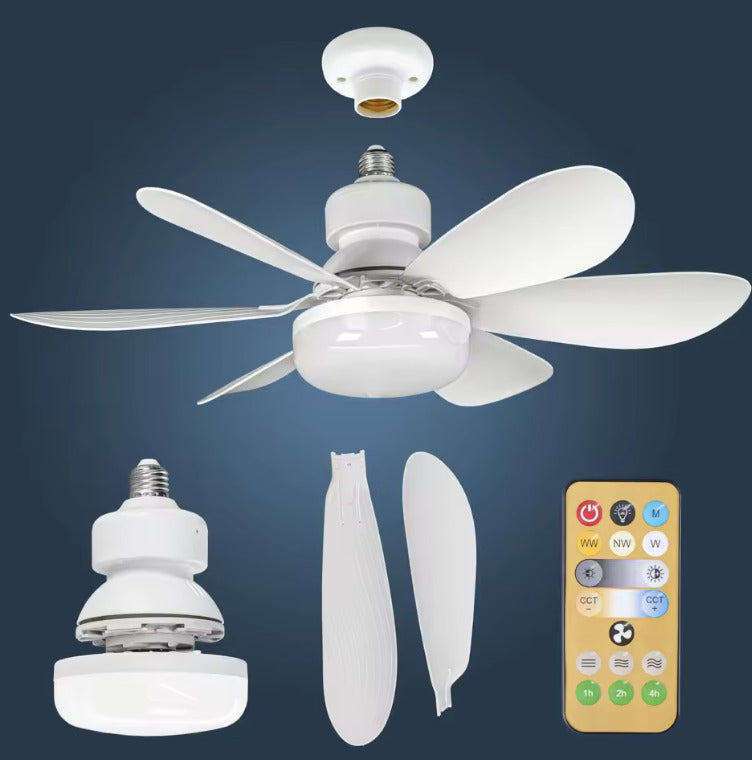 VENTILADOR CON LUZ LED 6 ASPAS
