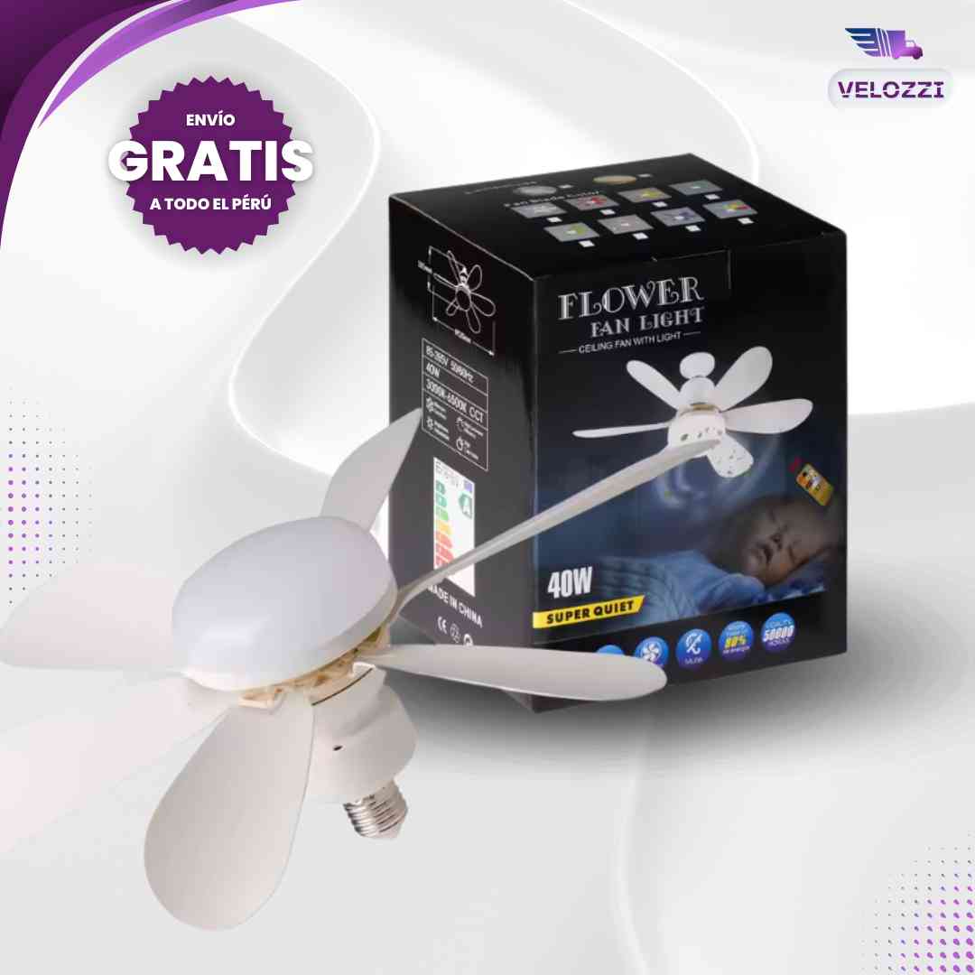 VENTILADOR CON LUZ LED 6 ASPAS