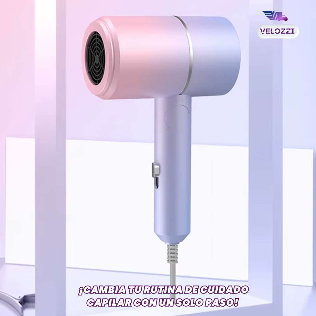SECADOR DE CABELLO PLEGABLE CON LUZ AZUL - BlueGlow™