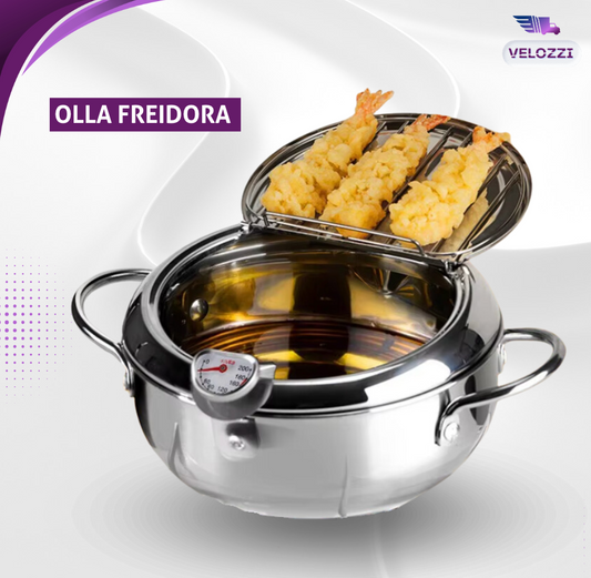 Olla Freidora de acero inoxidable con termómetro