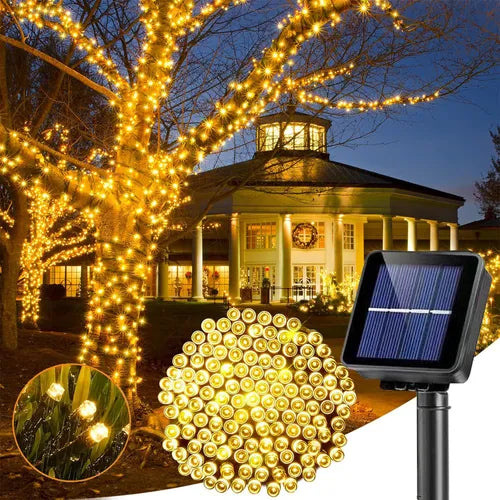 LUCES NAVIDEÑAS CON PANEL SOLAR