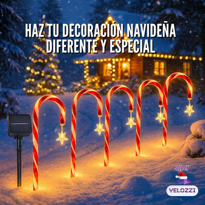 Set de 5 bastones con panel solar - CandyGlow®