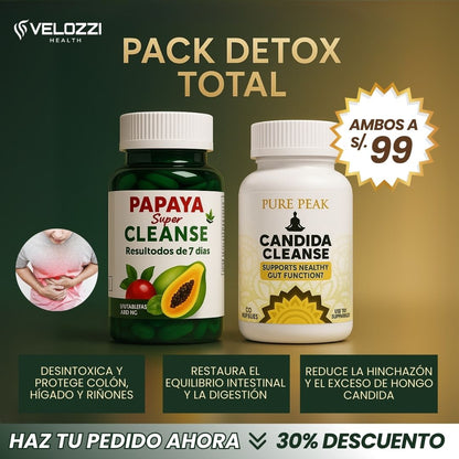 PACK DETOX TOTAL - Papaya super cleanse® + Candida cleanse®