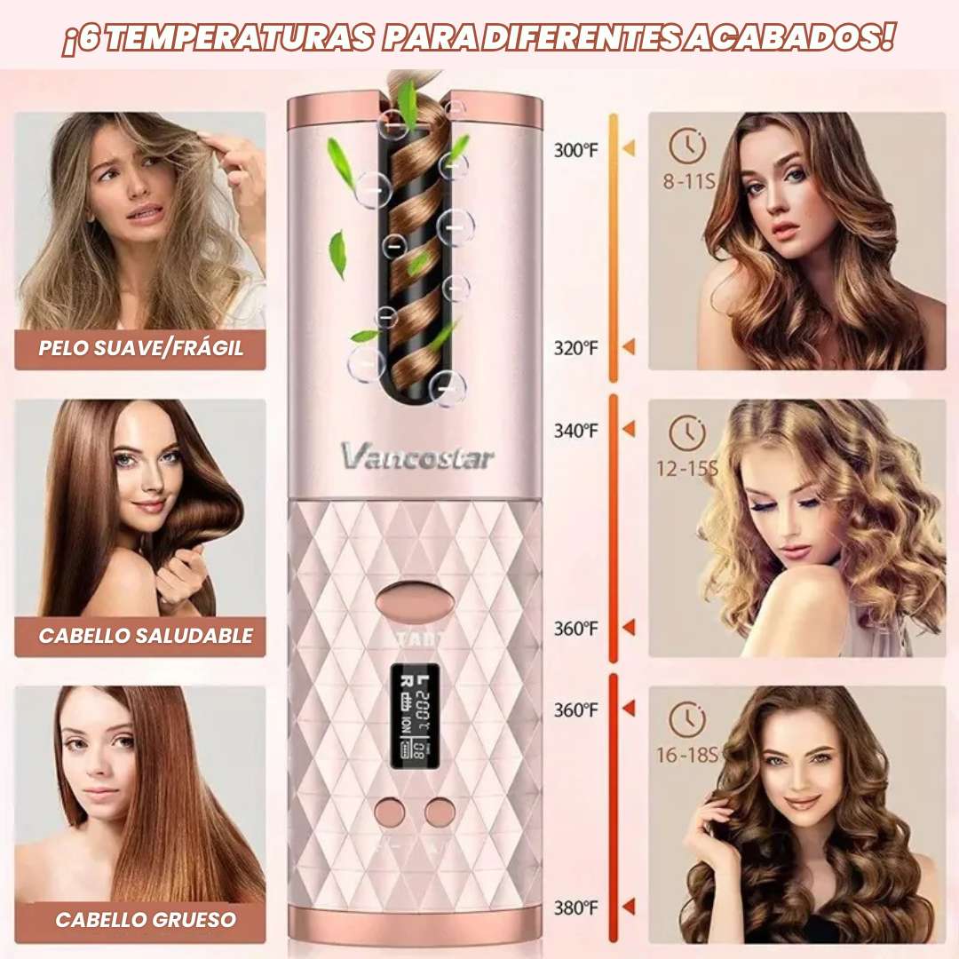 Rizador de pelo automático de 6 temperaturas