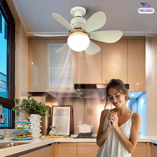 VENTILADOR CON LUZ LED 6 ASPAS