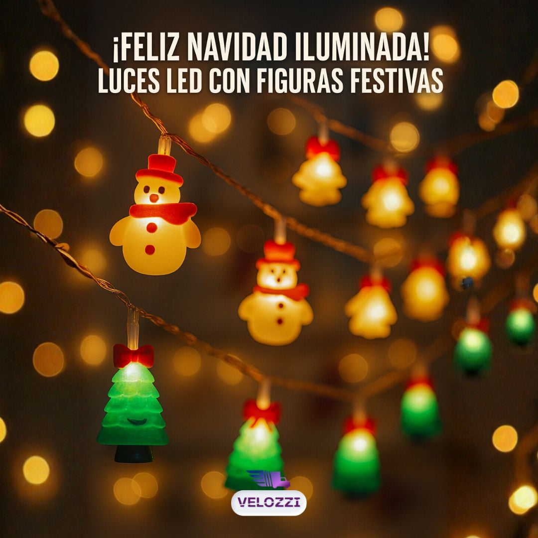Luces LED con Figuras Festivas - SantaShine™