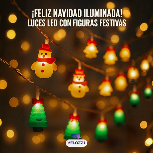 Luces LED con Figuras Festivas - SantaShine™